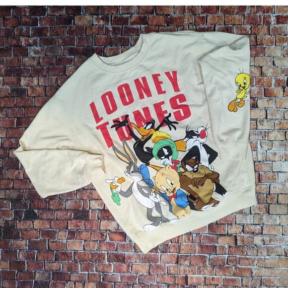 NWOT Looney Tunes Sweatshirt Cream Size S - Picture 5 of 5